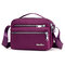 Women Nylon Waterproof Lightweight Multi-slot Crossbody Bags Solid Handbags - Purple