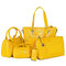 Women Elegant Patent Leather Bag - Yellow