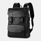 Men 15.6 Inch Large Capacity Leather Laptop Bag Backpack - Black