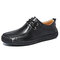 Large Size Men Microfiber Leather Non-slip Soft Sole Casual Driving Shoes - Black