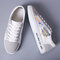 Men Breathable Casual Lace-up Sneakers - White