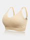 Solid Color Soft Wireless Anti Sagging Breast-feed Nursing Maternity Bra - Nude