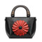 Women National PU Leather Flower Crossbody Bag Handbag - Black