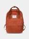 Women Preppy Large Capacity Backpack School Bag - Orange