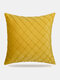 1 PC Velvet Solid Lattice Decoration In Bedroom Living Room Sofa Cushion Cover Throw Pillow Cover Pillowcase - Yellow