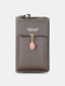 Faux Leather Zipper Buckle Design Crossbody Bag Multi-Pocket Clutch Bag Phone Bag Coin Purse - Dark Gray