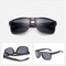 Men Retro Cycling Driving Sunglasses Casual Outdoor Sports Windproof Anti-UV Eyeglasses - Black-Gray