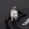 Double Side S925 Silver Sweet Square Zircon Ring - Silver