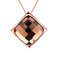 Luxury Women Necklace Rhombus Rose Gold Glass Crystal Necklace - Rose Gold