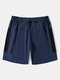 Men Colorblock Zip Pocket Mid Length Activewear Bottoms - Blue