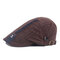 Mens Cotton M Logo Embroidery Letter Beret Cap Casual Visor Forward Hat Adjustable - Coffee
