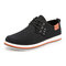 Men Stylish Canvas Breathable Non Slip Large Size Casual Shoes - Black
