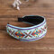 Fresh Bohemian Ethnic Style Hair Band Embroidered Cotton Wide Brimmed Hair Band Travel Home Leisure Hair Band - Blue