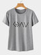 Letters Print Short Sleeve O-neck Casual T-Shirt For Women - Gray