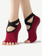 Women Bandage Yoga Quick-Dry Non-slip Damping Pilates Ballet Open Toe Cotton Socks - Purple