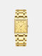 4 Colors Stainless Steel Men Business Watch Decorated Pointer Calendar Quartz Watch - Gold+Gold