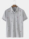 Mens 100% Cotton Embroidered Solid Breathable Light Golf Shirts In Grey - Grey