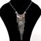 Vintage Statement Necklace Turquoise Geometric Chains Tassels Pendant Necklace for Women - Orange