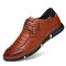 Men Microfiber Leather Comfy Non Slip Business Casual Shoes - Brown
