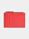 Men Genuine Leather RFID Coin Purse Push Card Holder Wallet - Red