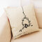 Concise Style Flower Pattern Square Cotton Linen Cushion Cover Car and House Decoration Pillowcase - K