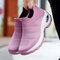 Women Casual Running Breathable Mesh Hollow Platform Sneakers - Pink
