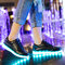 Women Pattern LED Light Up Colorful Skate Sneakers - Black