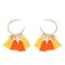 Women's Cute Earrings Colorful Tassel Big Circle Gold Coin Earrings - #9