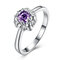 YUEYIN Sweet Ring Flower Big Zircon Ring for Women Gift  - Purple