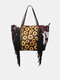 Women Artificial Leather Elegant Large Capacity Tessel Tote Bag Casual Daily Shoulder Bag Handbag - #04