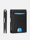 Men Genuine Leather Vintage RFID Slim Bi-fold Wallet Casual Easy to Carry Light Weight Credit Card Holder - Black