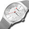 Luxo em aço inoxidável Watch semana Data Display Quartz Watch - Branco