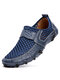 Men Honeycomb Mesh Soft Loafers Slip On Driving Casual Shoes - Blue