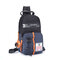 Women Men Casual Nylon Sports Outdoor Chest Bag Shoulder Bags Backpack - Dark Blue