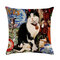 1 PC Cute Cat Printed Cat Cushion Cover Cotton Linen Throw Pillow Home Sofa Decoration Decorative Pillowcase Throw Pillow Cover - #7