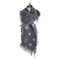 195CM Winter Women Dots Pattern Scarves Shawl Dual Use Super Long Artificial Cashmere Scarf - Navy