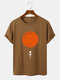 Mens Sun & Planet Graphic Printed Casual Everyday Cotton T-shirts - Brown