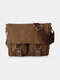 Men Vintage Large Capacity Waterproof Canvas Crossbody Bag Casual Shoulder Bag - Coffee