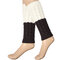 Women Knitted Thigh High Leg Warmers Socks Winter Boot Short Cuff Socks - Dark Gray