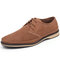 Men Microfiber Leather Non Slip Hole Casual Shoes - Brown