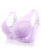 Sexy Deep V Gather Breathable Wireless Full Coverage Bras - Light Purple