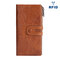 Women Men Genuine Leather Pure Color Vintage Card Holder Multi-slots Long Wallet Purse - Brown