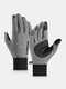 Men Dacron Spandex Plus Velvet Full-finger Outdoor Waterproof Windproof Warmth Non-slip Wear-resistant Touchscreen Gloves - Gray