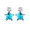 Simple Star Stud Earrings Dazzling Cubic Zirconia Star Crystal Piercing Earrings for Women - Blue