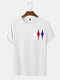 Kurzärmlige T-Shirts mit Rundhalsausschnitt und Argyle-Grafik für Herren - Weiß