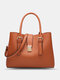 Women PU Leather Large Capacity Satchel Bag Handbag Crossbody Bag Shoulder Bag - Brown