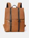حقيبة ظهر مينيكو جلد صناعي عتيقة كبيرة سعة للرجال ضد للماء حقيبة متينة - بنى