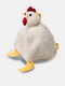 Women Dacron Cute Chicken Plush Crossbody Bag Shoulder Bag - White