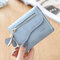 Bi-fold Stylish PU Leather Small Wallet Purse For Women - Sky Blue