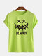 Mens Funny Smile Face Print Casual Short Sleeve T-Shirts - Green